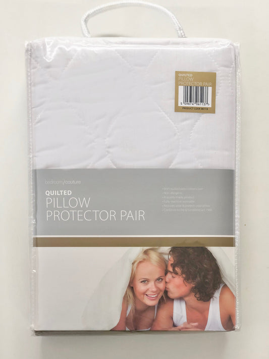 QUILTED PILLOW PROTECTOR PAIR