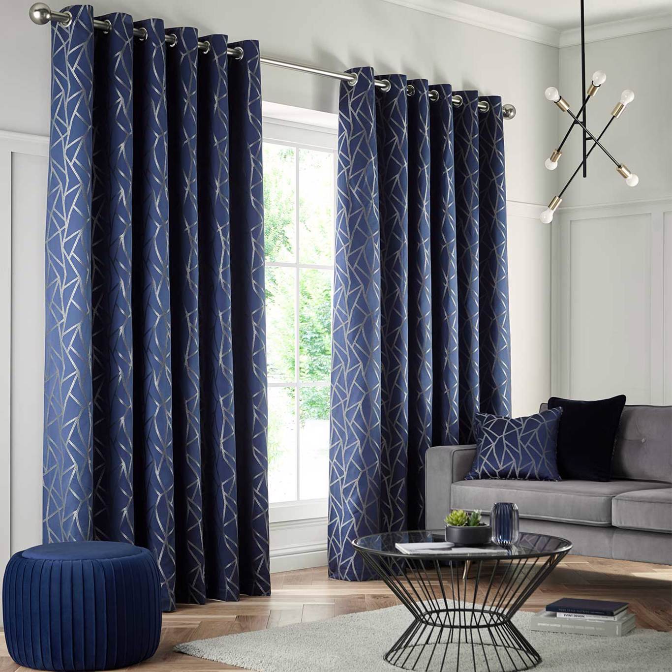 STUDIO G COMO EYELET CURTAIN INK 90" X 90"