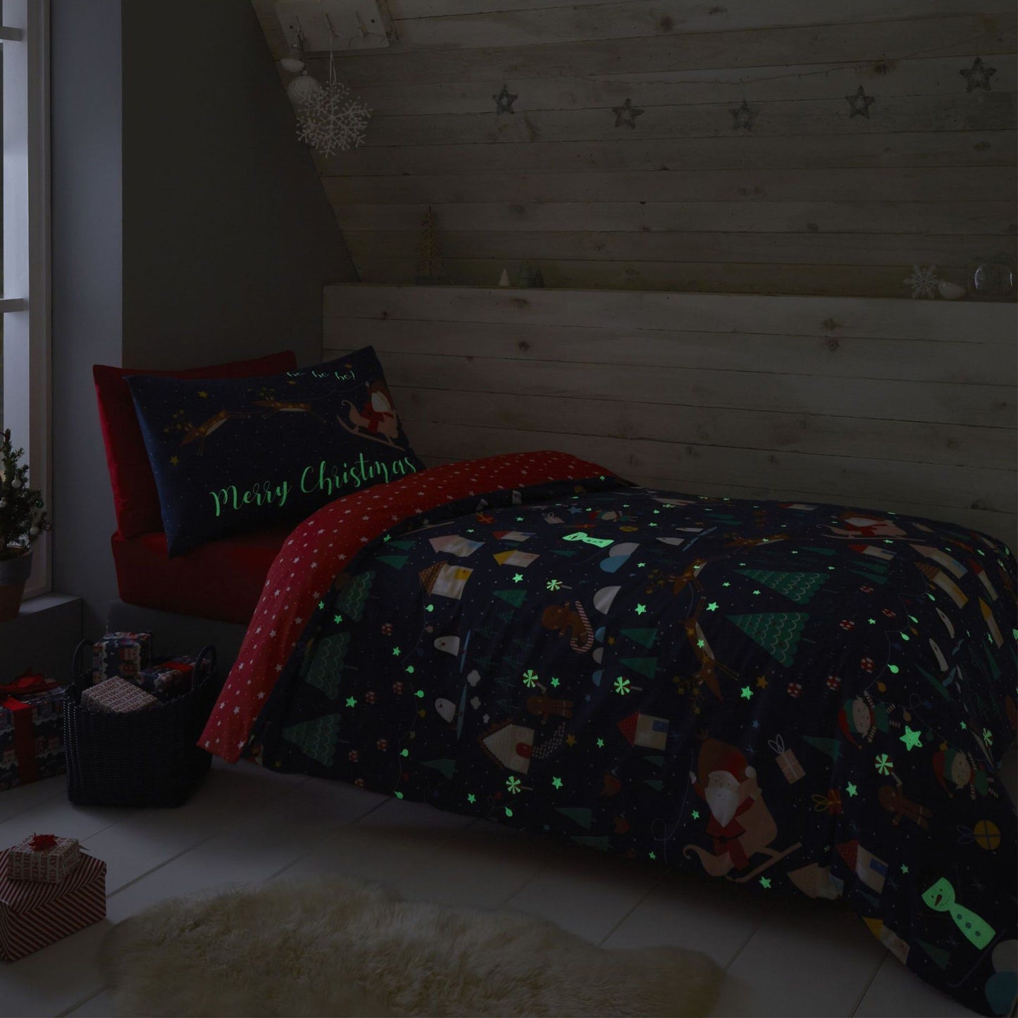 SANTA CHRISTMAS WONDERLAND KING DUVET SET