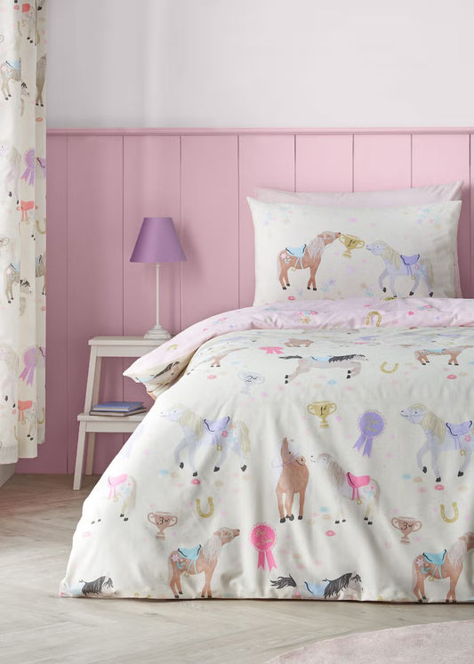 HAPPY HORSES CREAM QUILT SET