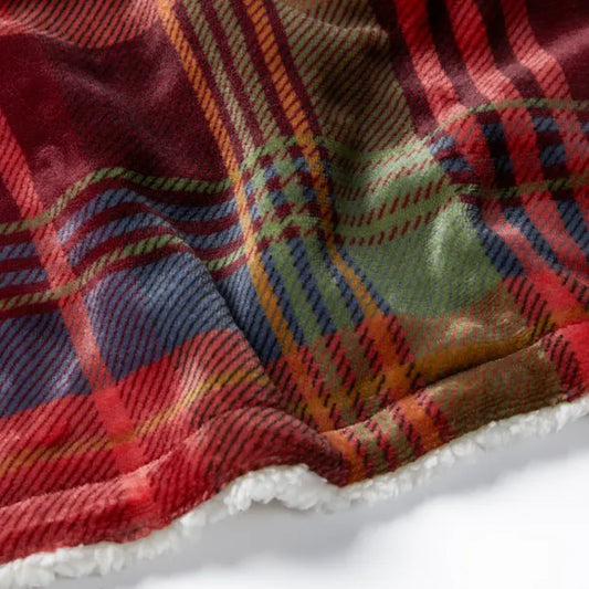 KELSO CHECK SHERPA THROW RED 130x170