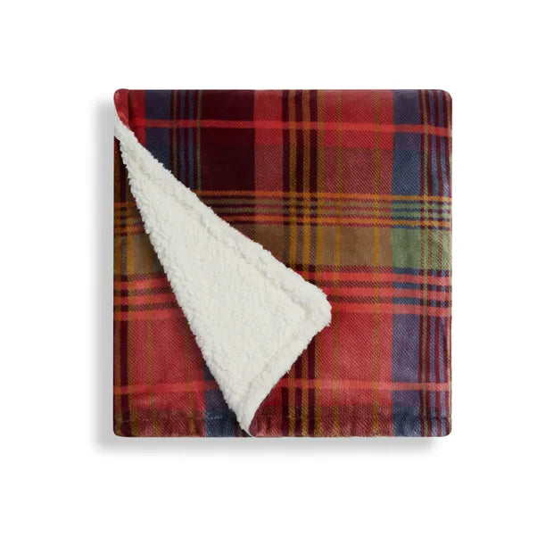 KELSO CHECK SHERPA THROW RED 130x170