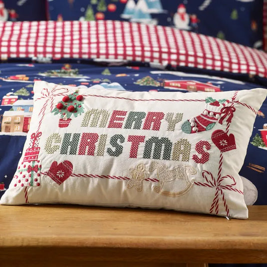 MERRY CHRISTMAS FILLED CUSHION 30X50CM