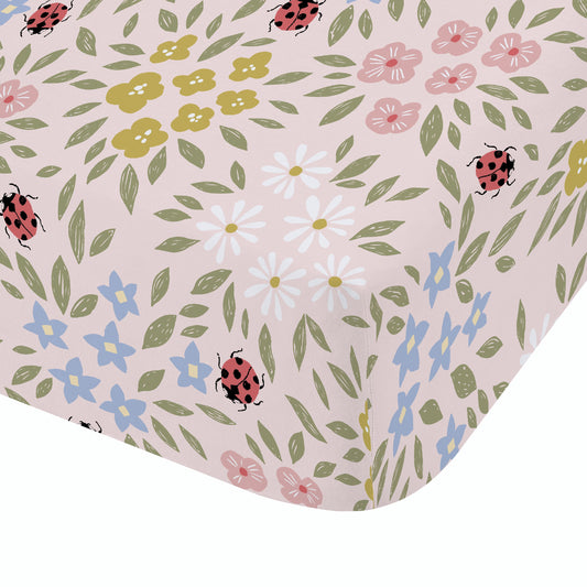 GARDEN ANIMALS WHITE FITTED SHEET
