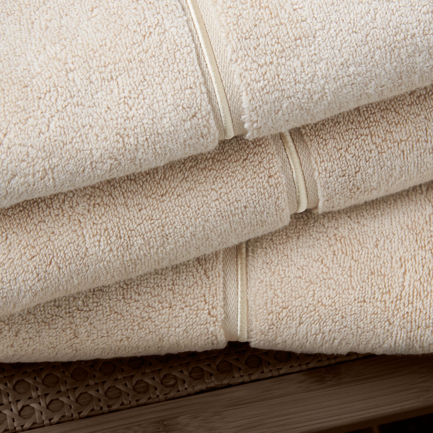 ZERO TWIST SATIN STITCH NATURAL HAND TOWEL
