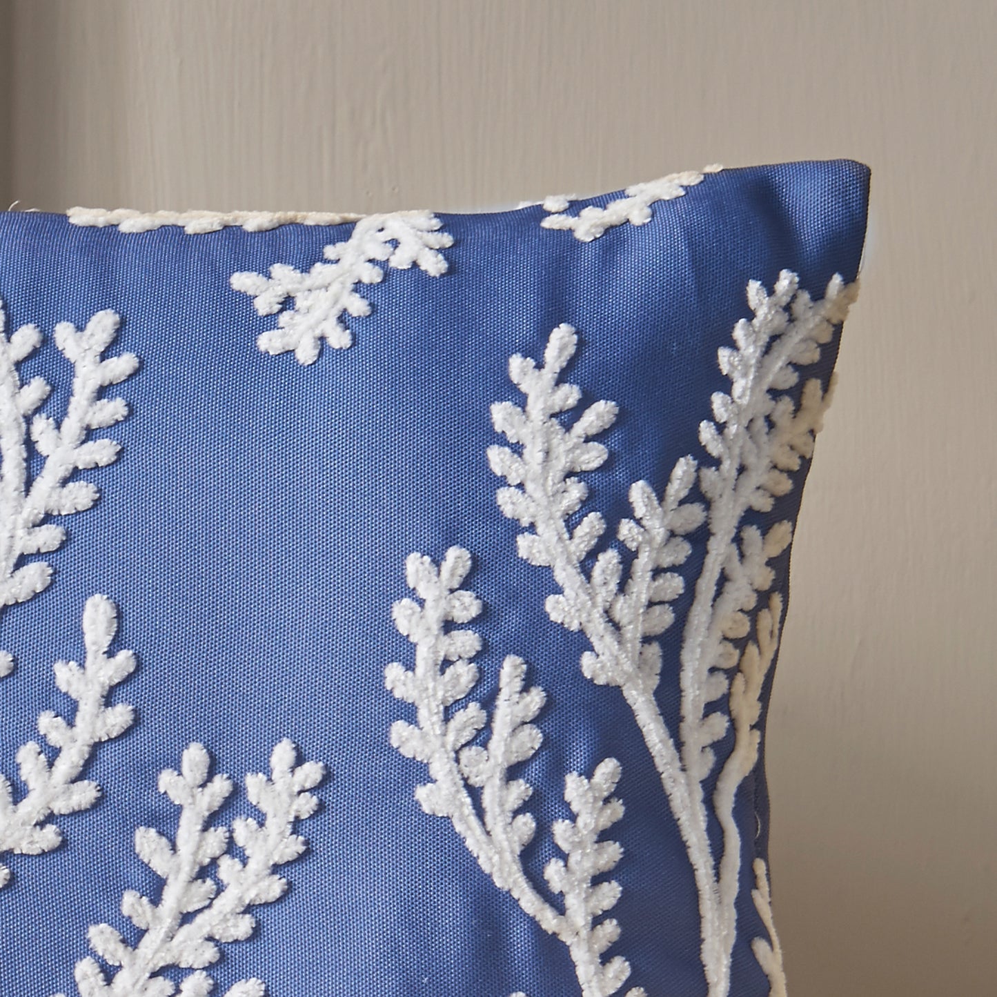 CORAL LEAF BLUE CUSHION