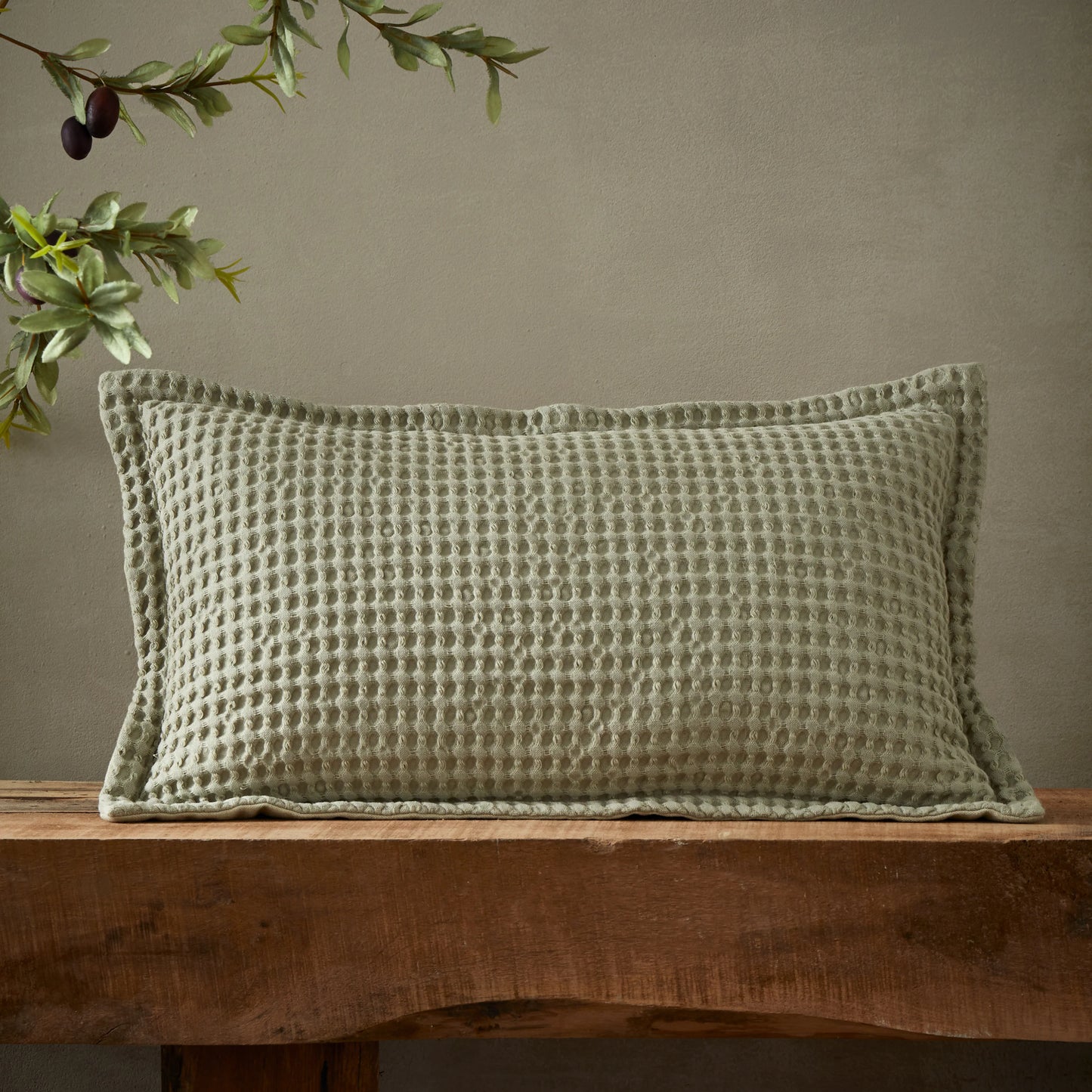 JAIPUR WAFFLE SAGE CUSHION 30X50