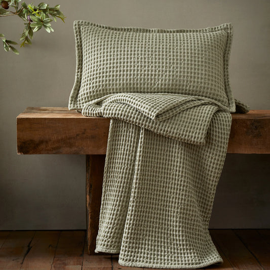 JAIPUR WAFFLE SAGE CUSHION 30X50