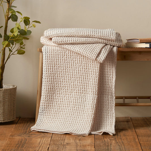 JAIPUR WAFFLE NATURAL THROW 150X200