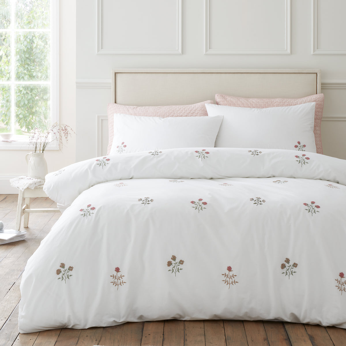 ADELINE FLORAL WHITE DUVET COVER
