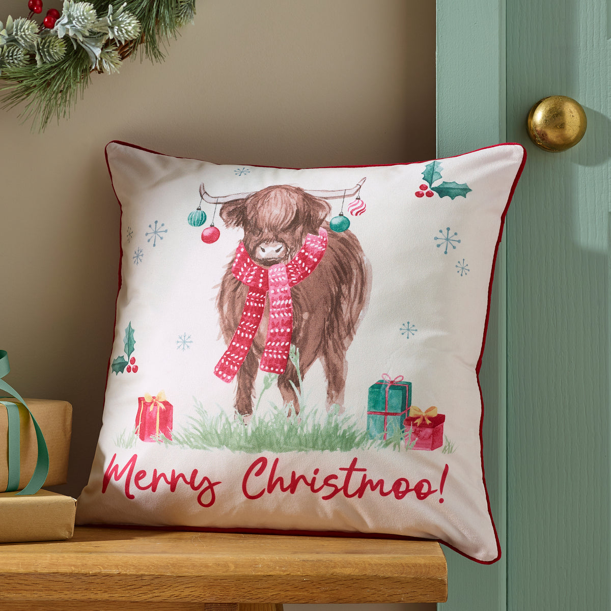 MERRY CHRISTMASMOO CUSHION
