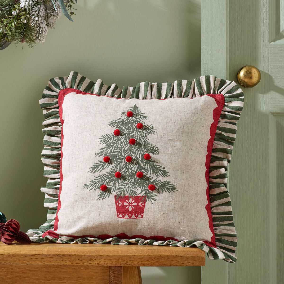 FILLED CHRISTMAS TREE CUSHION