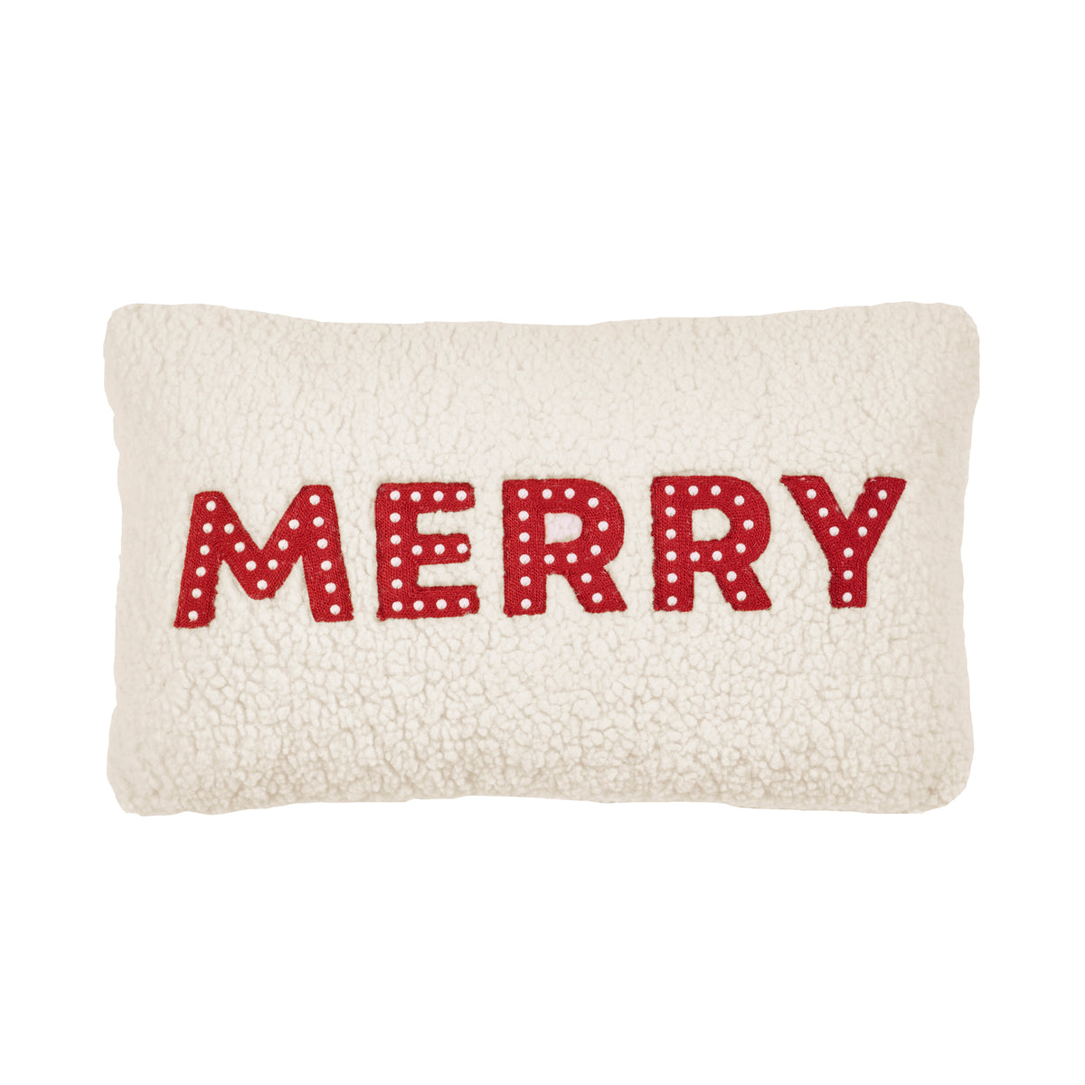 MERRY CUSHION BOUCLE WHITE/RED