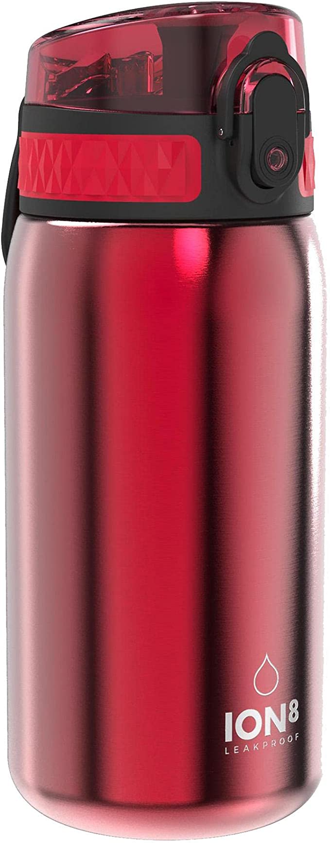 ION8 STAINLESS STEEL WATER BOTTLE METALLIC RED 400ML