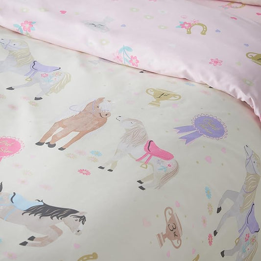 HAPPY HORSES CREAM QUILT SET