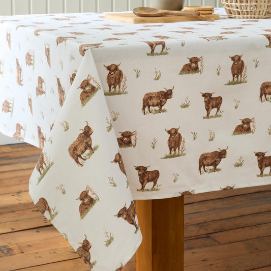 ANGUS HIGHLAND COW TABLE CLOTH 137X178CM