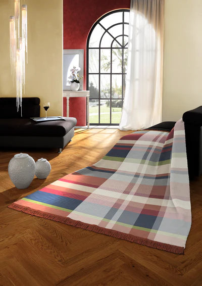 PANEL CHECK RED BLANKET 140X180