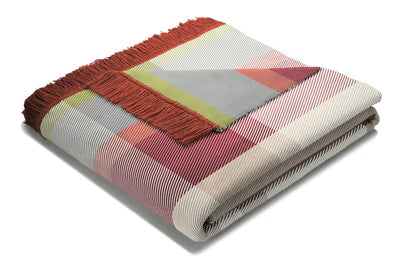 PANEL CHECK RED BLANKET 140X180