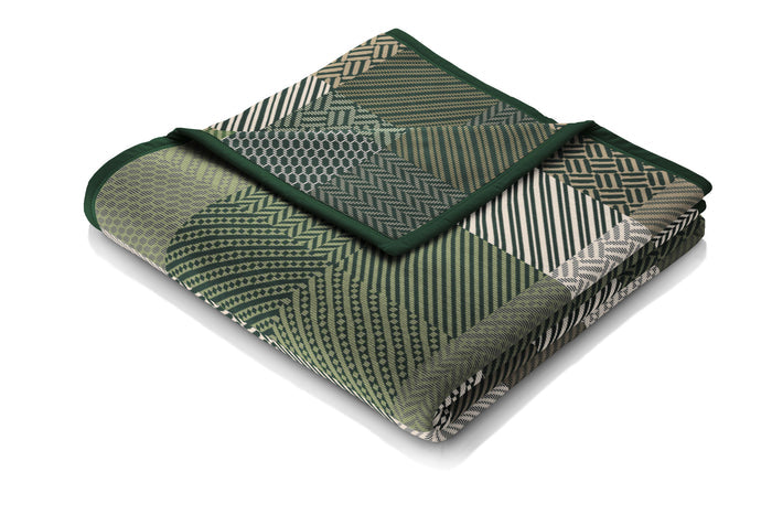 BIEDERLACK HERRINGBONE CHECK GREEN 140X180