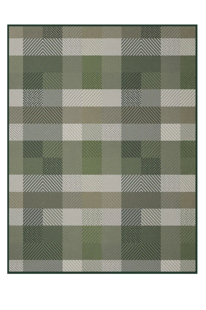 BIEDERLACK HERRINGBONE CHECK GREEN 140X180