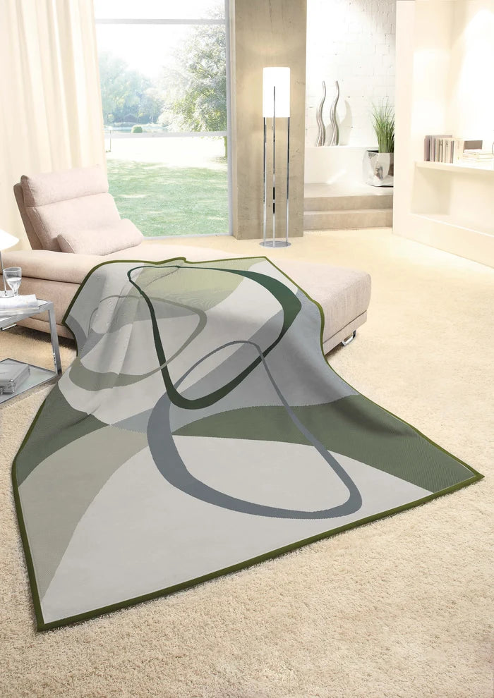 BIEDERLACK MODERN GEO FOREST GREEN 140X180