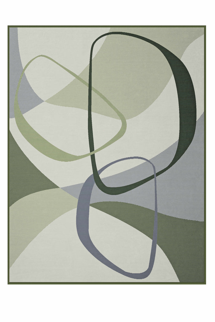 BIEDERLACK MODERN GEO FOREST GREEN 140X180