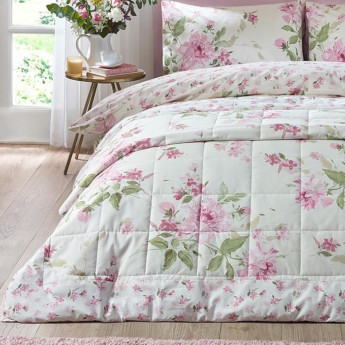 AVEBURY FLORAL CREAM BEDSPREAD 220X230