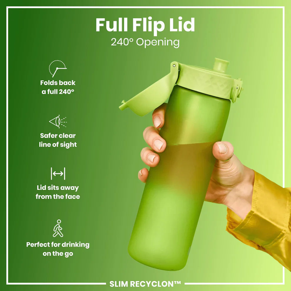 Ion8 Slim Water Bottle Green 500ml