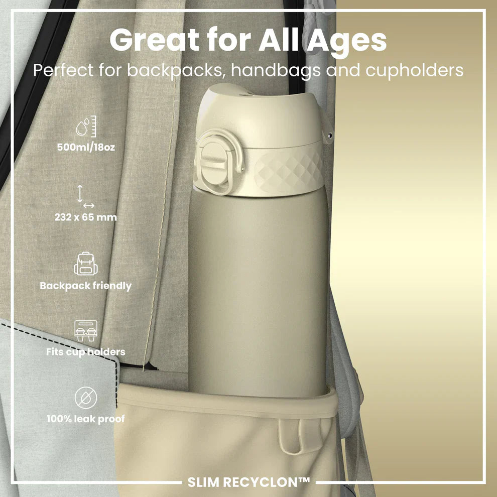 Ion8 Slim Water Bottle Creamy White 500ml