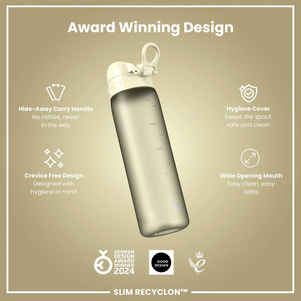 Ion8 Slim Water Bottle Creamy White 500ml