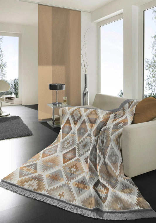 IKAT DIAMOND NATURAL BLANKET 140X180