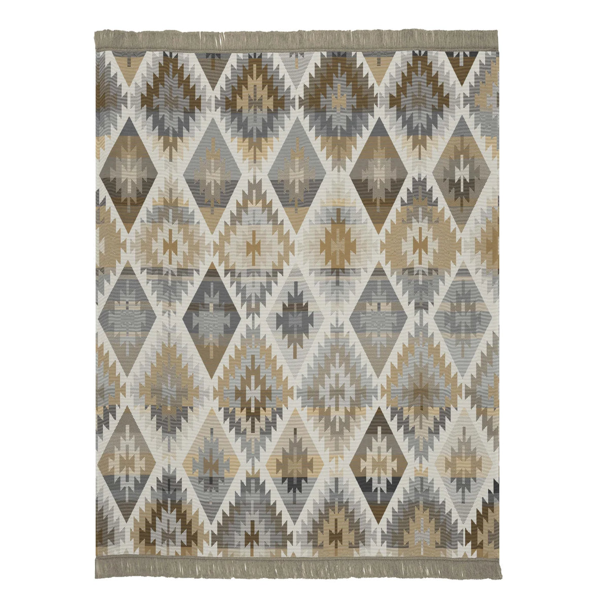 BIEDERLACK IKAT DIAMOND BROWN 140X180