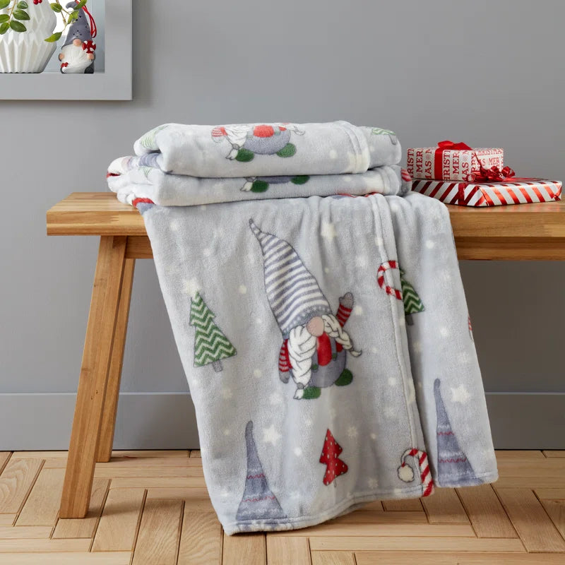 CATHERINE LANSFIELD FESTIVE GNOMES THROW 130X170CM