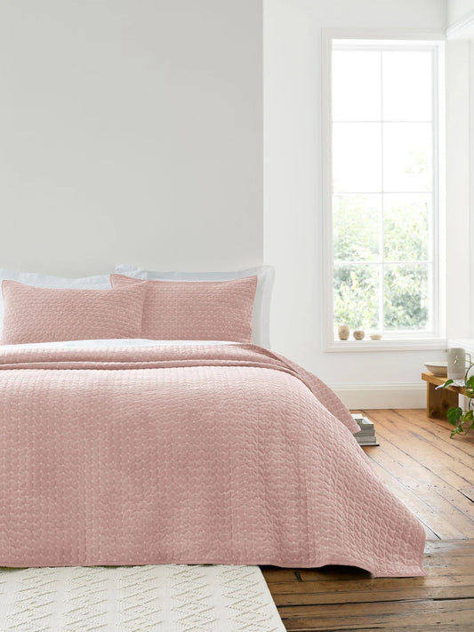 ATTICA VELVET PINK BEDSPREAD 240X260