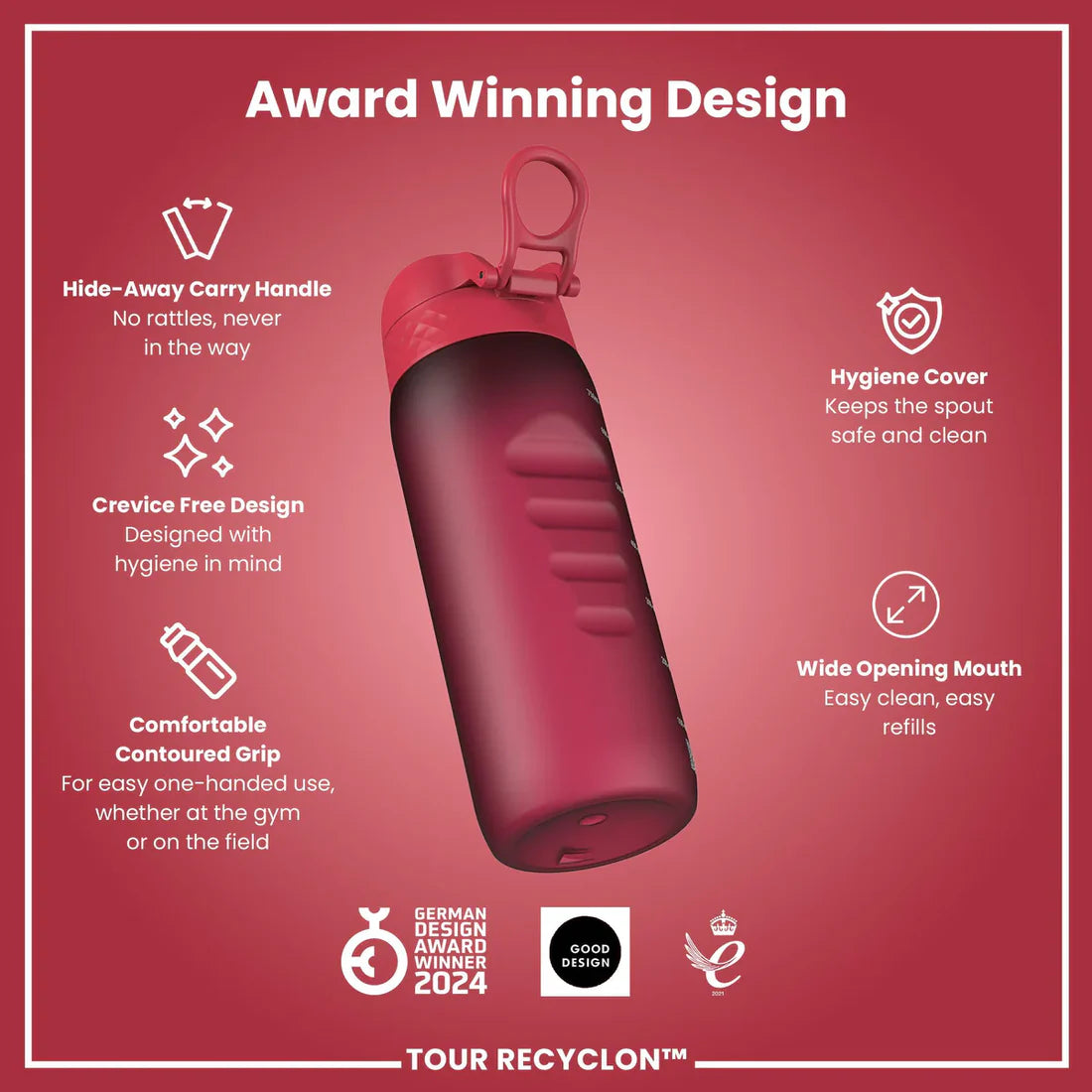 ION8 WATER BOTTLE VIVA MAGENTA 750ML