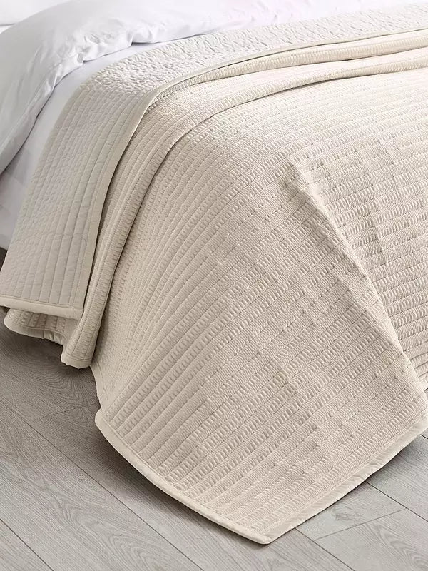 VELVET PINSONIC NATURAL  BEDSPREAD 220X220