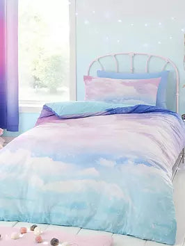 CATHERINE LANSFIELD KIDS DUVET SET OMBRE RAINBOW CLOUD