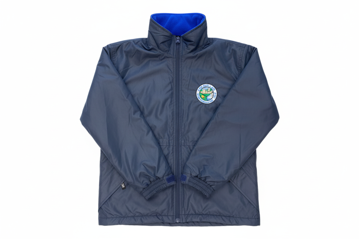 Ardgillan College Oslo 11 Jacket - Navy with Royal Blue Fleece Collar