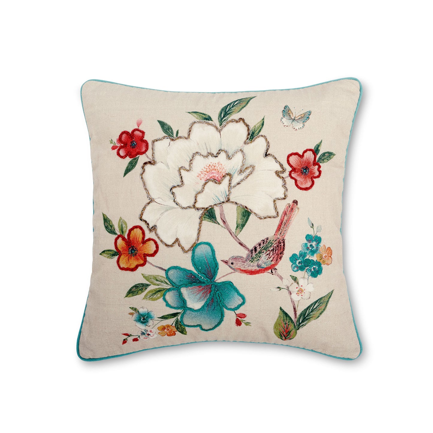 PIPPA FLORAL BIRDS CUSHION 45X45CM