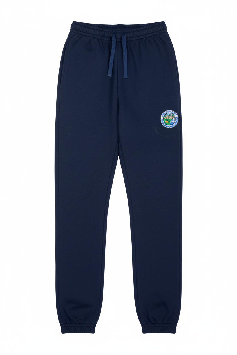 Full-length tracksuit bottoms with cuffed ankles
