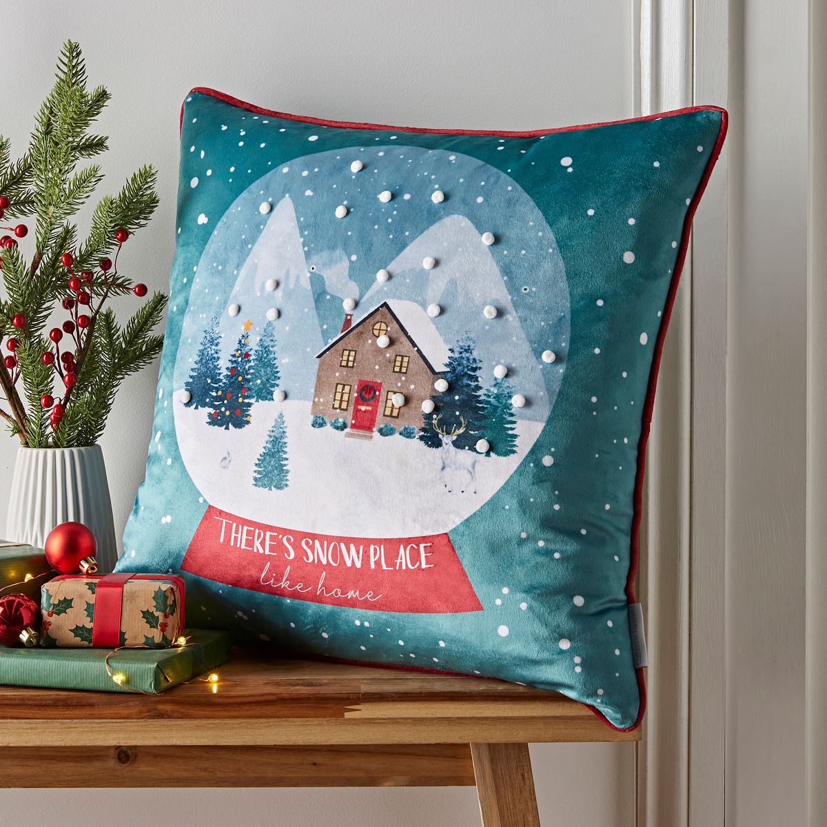 SNOW PLACE LIKE HOME CUSHION COVER 45X45CM