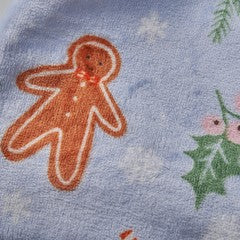 CHRISTMAS GINGERBREAD BLUE THROW