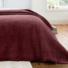 ATTICA VELVET BURGUNDY BEDSPREAD