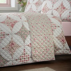 PINSONIC PATCHWORK GREEN BEDSPREAD