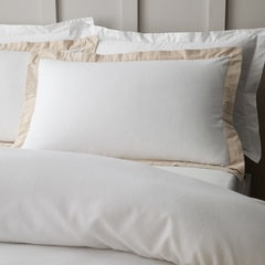 BRUSHED TAILORED DUVET SET WHITE/NATURAL