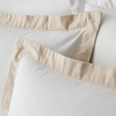 BRUSHED TAILORED DUVET SET WHITE/NATURAL