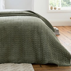 ATTICA VELVET GREEN BEDSPREAD