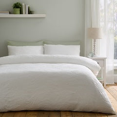 JACQUARD LEAVES WHITE DUVET COVER