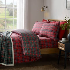 TARTAN CHECK DUVET SET RED/GREEN