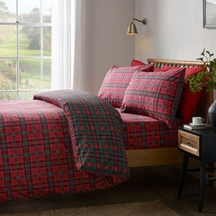 TARTAN CHECK DUVET SET RED/GREEN